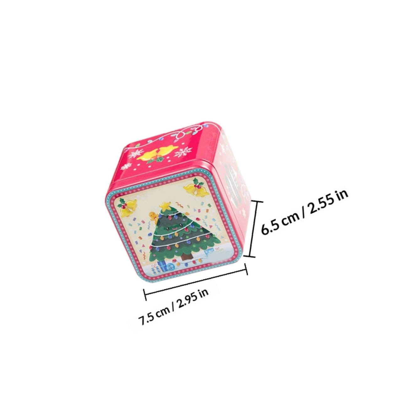 COLLBATH Weihnachtsbox Weißblech 8 Stück Quadratisch Süßigkeiten Aufbewahrungsdosen Aus Eisen Mit Weihnachtlichem Design Dekoration Tragbar Geschenk
