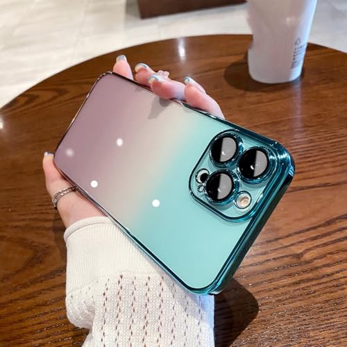 Coque iPhone 13 Pro transparente violette avec bumper dégradé luxe