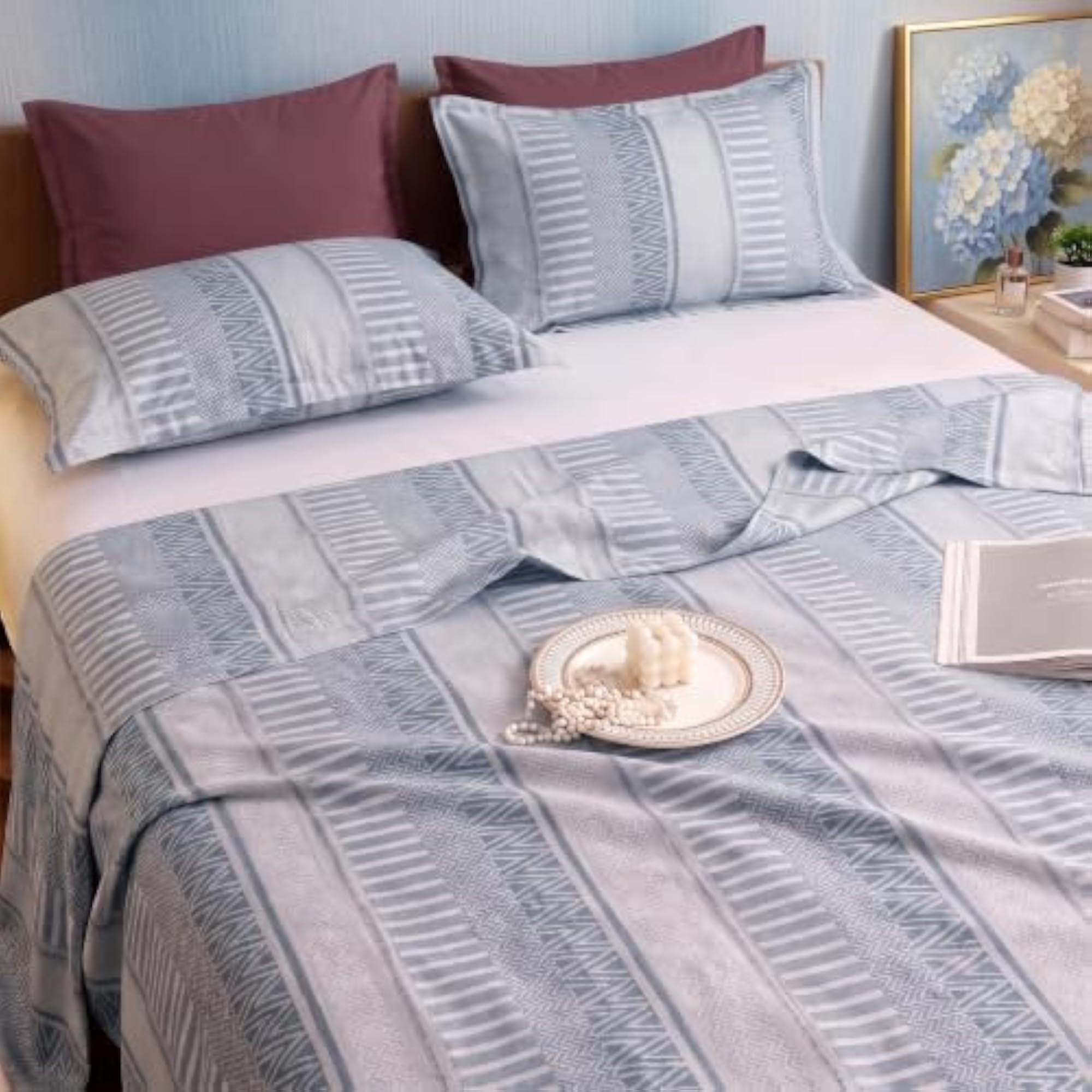 100% Cotton Feather Touch Queen Bedsheet Set