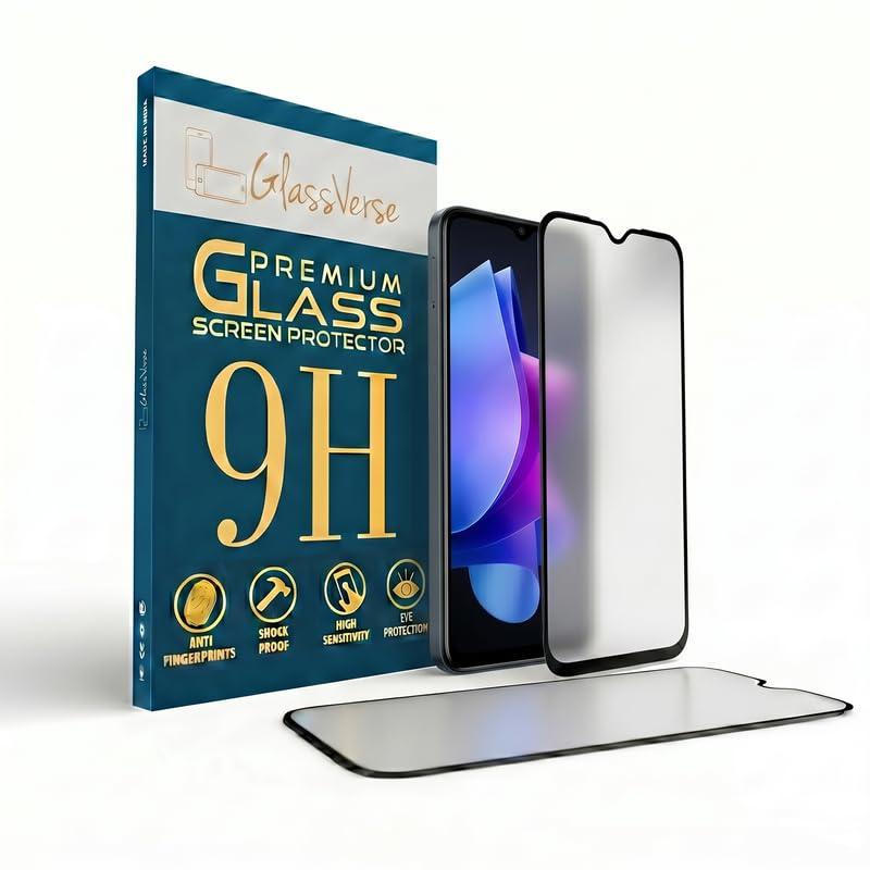 Image of GlassVerse Matte Tempered Glass for Tecno Pop 7 Pro | Anti Glare, Smooth Touch Screen Protector, 9H Hardness, Edge to Edge, Case Friendly, Hassle-less Installation Kit Included. (Pack of 2)