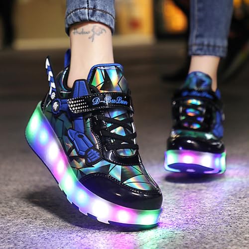 Roller Skate Shoes, Automatic Retrectable Technical Skateboarding Skates for Kids Sneakers for Girls Boys Birthday Gift - 2 Roller 27-43 Size3