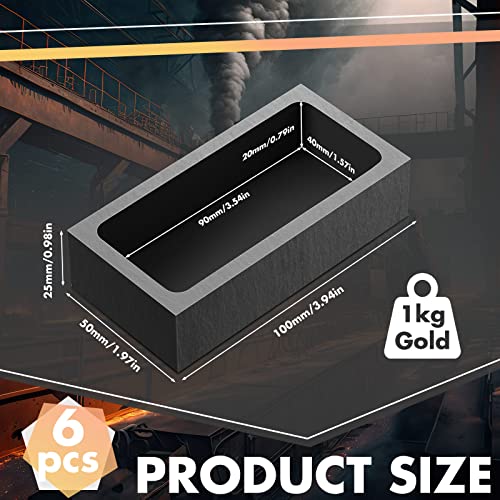 image for Sumind 8 Pcs Graphite Ingot Mold Crucible for Melting Smelting Molds f
