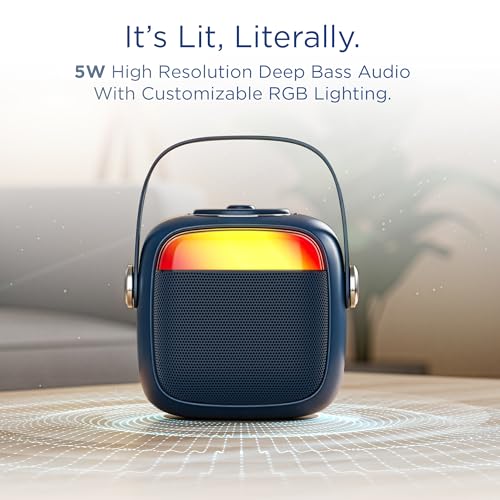 Image of Pebble Flare Portable Bluetooth Speaker with Deep Bass | TWS Pairing | RGB Lights | Auto Pairing | Compact Premium Design - Blue