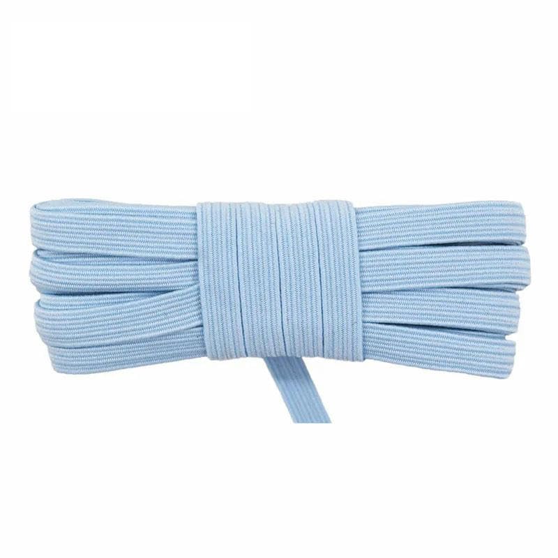 2 5 10 Yard 3/8" 9mm Flat Skinny Elastic Cord Latex Rubber String Spandex Band Earloop Dress Sewing Trim-Blue Topaz-5 Yards