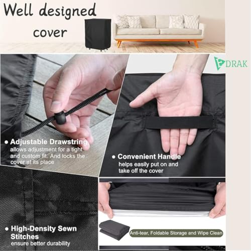 Image of EDRAK Rollway Foldable Metal Single Bed Cover | Lockable Bed with 6inch Mattress Dustproof Cover | Drawstring Handle | (Black)