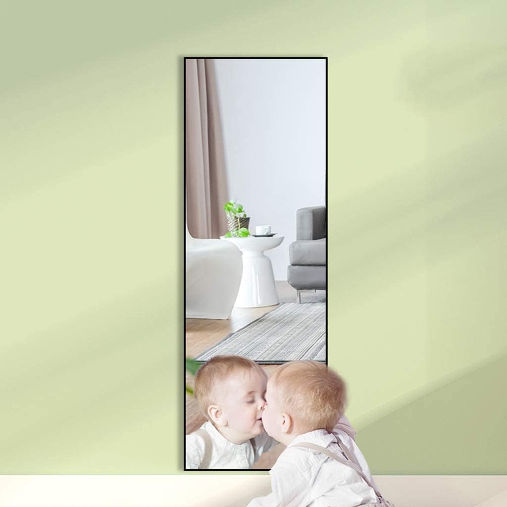 Black 65 x 22 in Metal Stand Full-Length Mirror