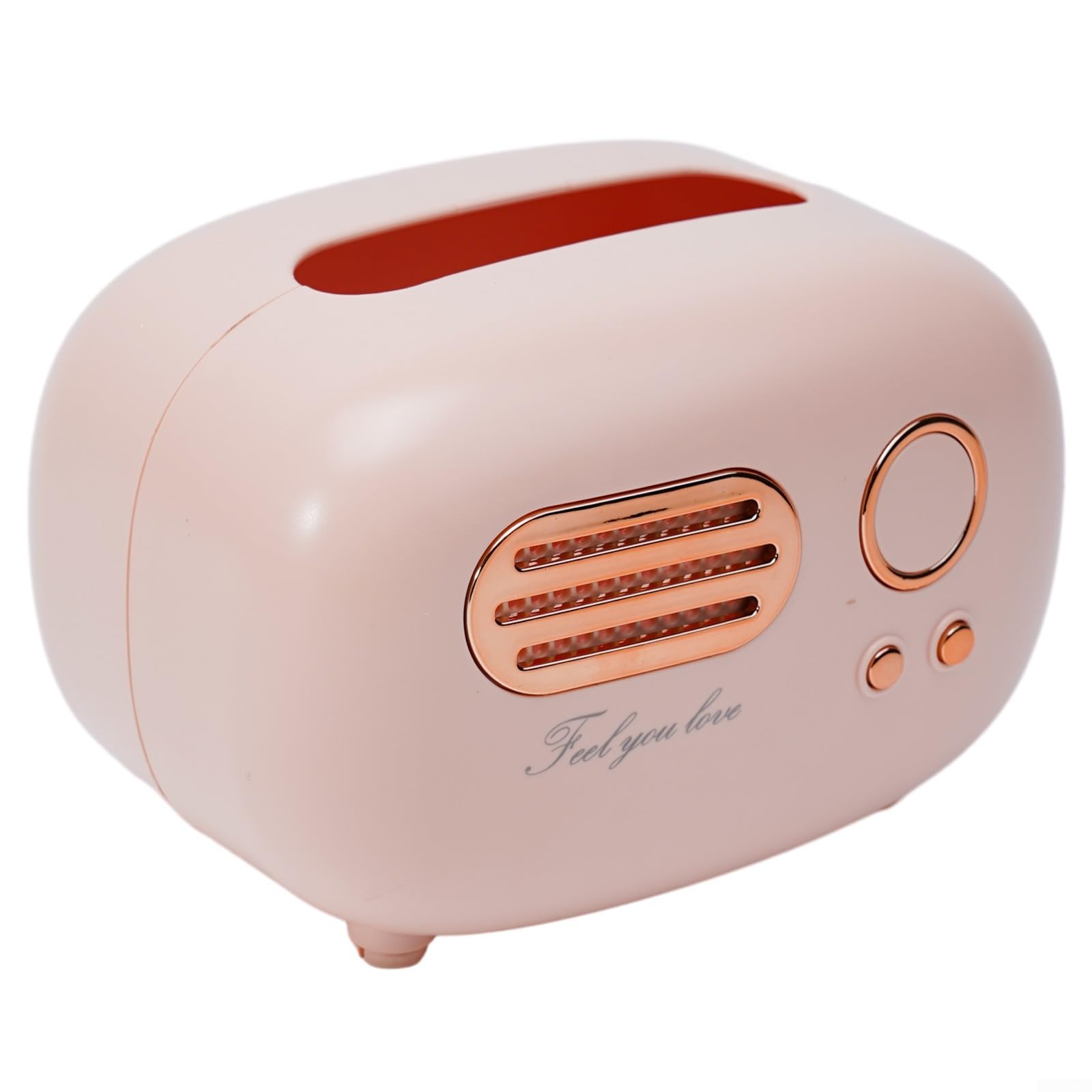 Solaughguy Napkin Box, Retro Radio Model Tissue Box Wipe Holder, Paper Towel Dispenser Container, For Cars Office Desk And Home Decor ( for PINK)