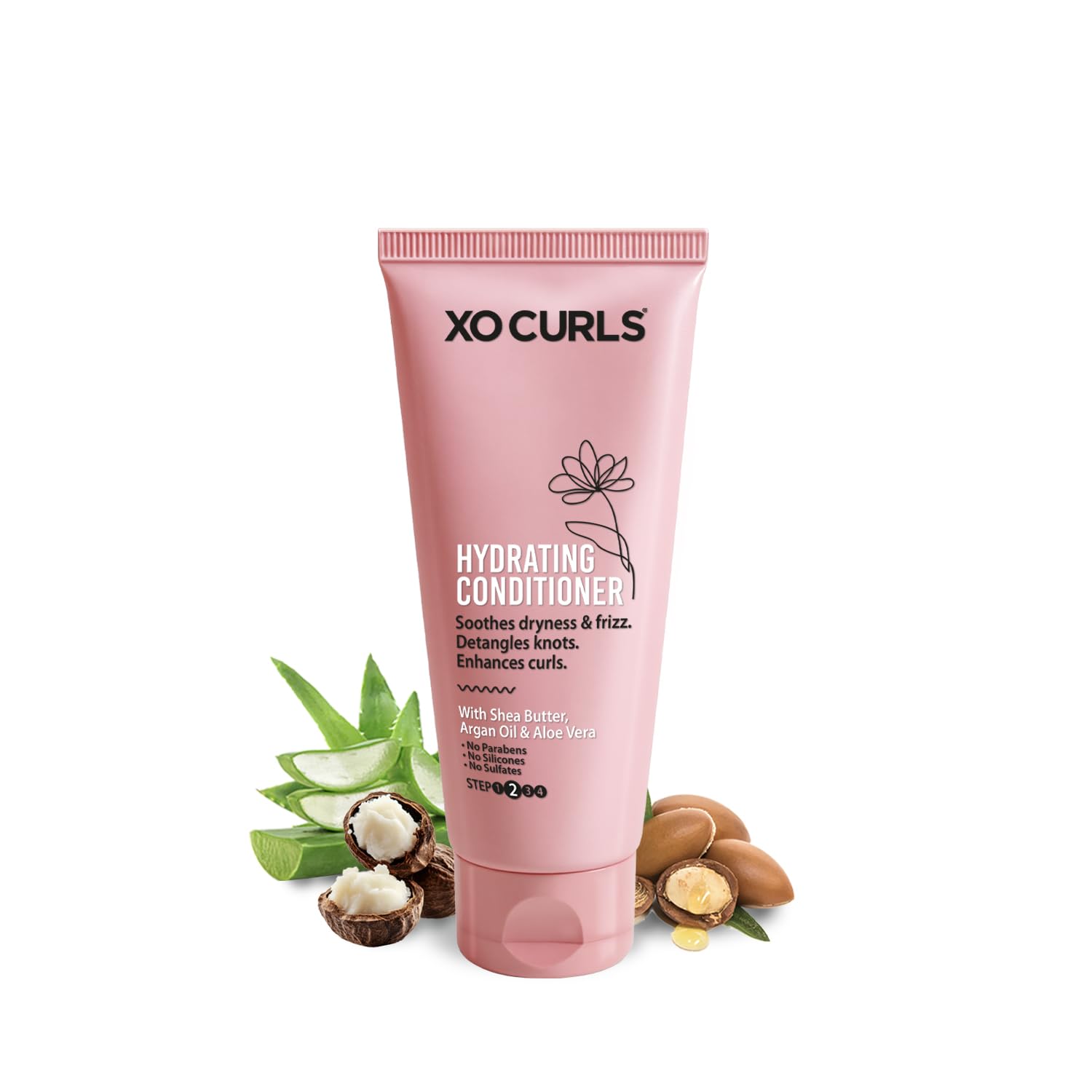 XO Curls Hydrating Conditioner, For Dry, Frizzy & Damaged Hair, Curl Enhancing, Moisturizing & Detangling, No Sulfates, Silicones or Parabens, Soft & Shiny Natural Curls - 50ml-image-12