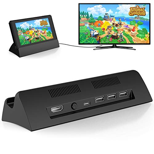Switch ドック 最新システム対応 【HDMI変換/TVモード/テーブルモード】切り替え 直接にTV出力 充電スタンド ニンテンド ポータブルUSBハブスタンド 放熱対策 Type-C USBポート3つ搭載 アダプター ジョイコン/プロコン接続 ブラック 4K高画質/30fps動画 Nintendo Switch NS スイッチ対応 日本語説明書付き Switch ドック 最新システム対応 【HDMI変換/TVモード/テーブルモード】切り替え 直接にTV出力 充電スタンド ニンテンド ポータブルUSBハブスタンド 放熱対策 Type-C USBポート3つ搭載 アダプター ジョイコン/プロコン接続 ブラック 4K高画質/30fps動画 Nintendo Switch NS スイッチ対応 日本語説明書付き