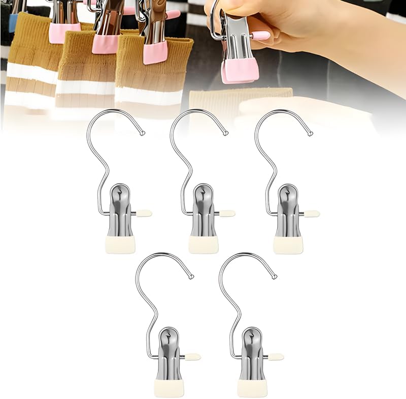 Alfileres de calcetines para ropa, perchas con clips, clip antioxidante, ahorro de espacio, pinzas para ropa, sombrero, pantalones, gancho de viaje