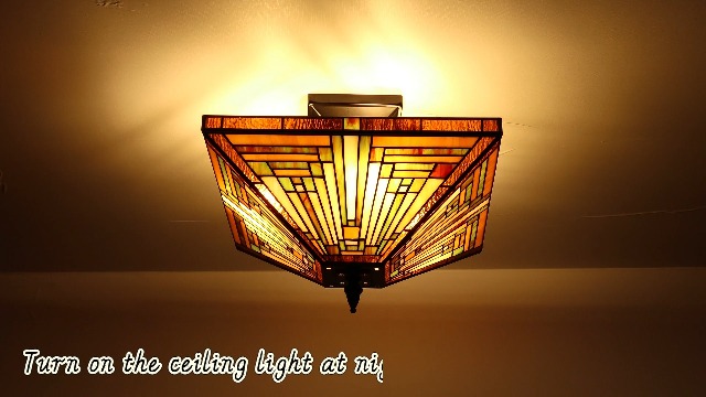 Image of DAYCENT 3-Light Tiffany Semi Flush Mount Light