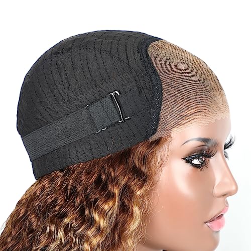 Image of ISEE Highlight Ombre Lace Front Human Hair Deep Wave Glueless Wig 20 Inch