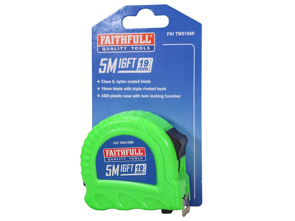 Faithfull FAITM519MI Twin Lock Tape Measure – 5M/16ft