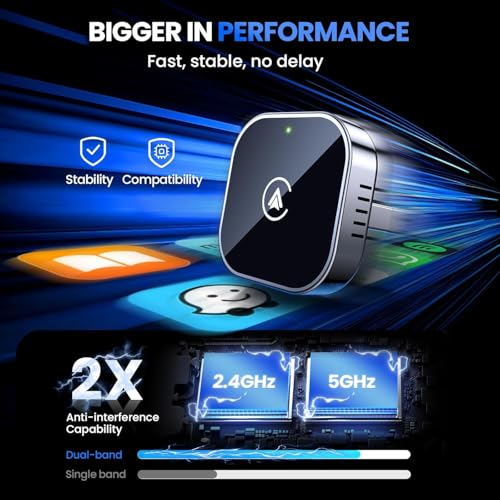 Image of TMY 2026 Upgraded Mini Wireless CarPlay & Android Auto Adapter, 2-in-1 CarPlay DonglePlug & Play Wireless CarPlay Adapter with USB /USB-C Port (TMY49)