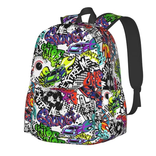 Cool Graffiti Backpack 16 Inch Laptop Casual Daypack
