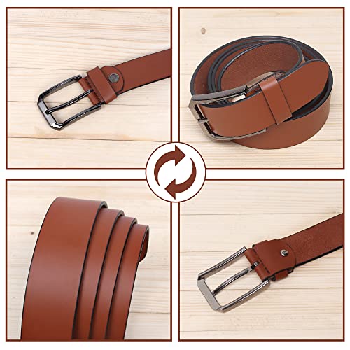 Image of Men's Formal Genuine Leather Adjustable Pin Buckle Belt (Leath-5)