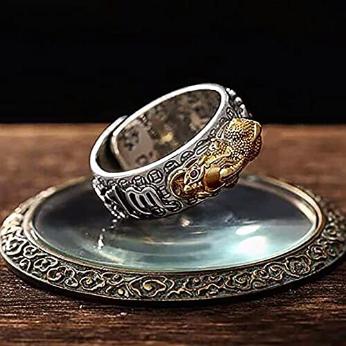Feng Shui Pixiu Mantra Ring Original，Anillo Feng Shui Pixiu De La, Buddhist Good Luck Amulet Mantra Protection Wealth Love Health Feng Shui Ring Gift4