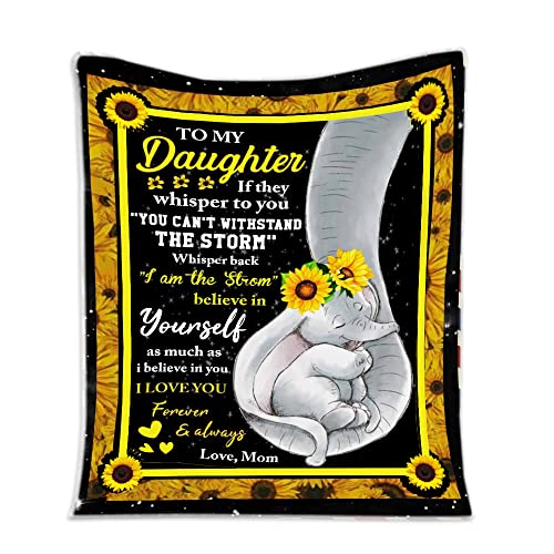 Wolmazen Blanket Daughter Gifts From Mom,Gift For Daughter, Elephant Blanket Cute Funny Elephant Animal Throw Blanket For Couch And Bed, Birthday Gifts,39X59 Inch #TOP28