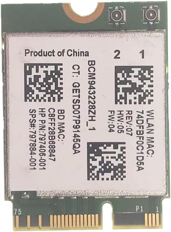 BCM943228ZH BCM943228Z WIFI Fit for Bluetooth 4.0 NGFFs 300Mbps WLAN Card 802.11a/b/g/n SPS%797884-001 For HPs