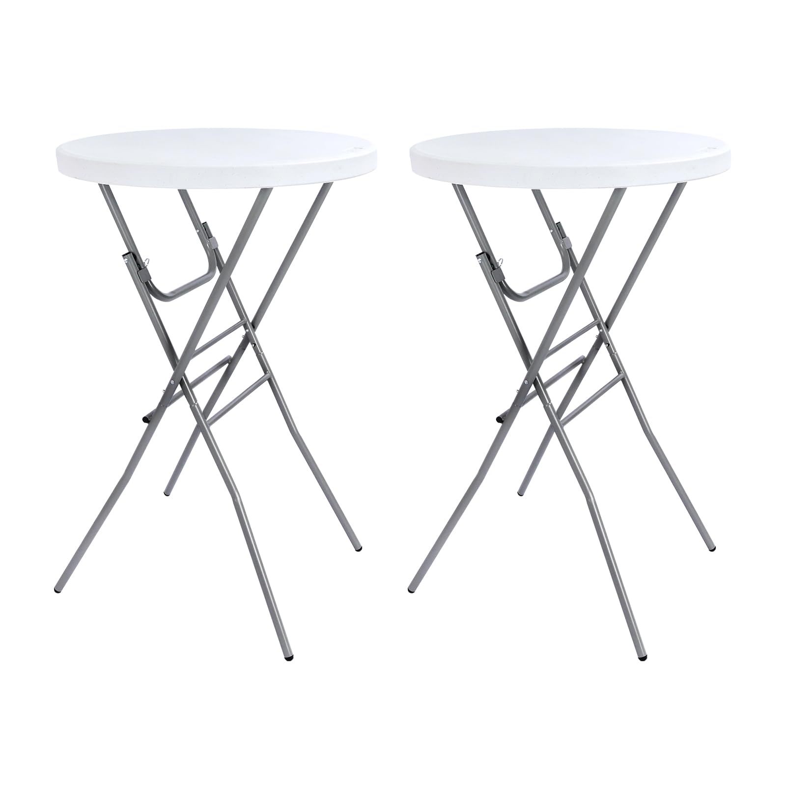 Byliable Cocktail Table 28in Folding Round High Top Indoor Outdoor with Removable Legs, Tall Bistro Foldable Bar Height Table for Parties, Patio,