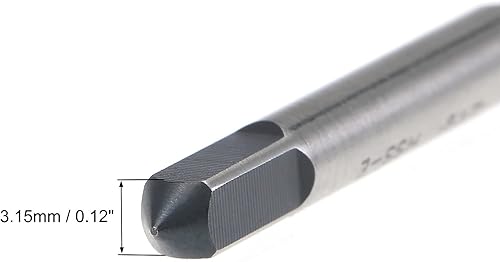 Miniatura 4 de uxcell M3 x 0,5 espiral flauta roscada, rosca métrica máquina HSS revestimiento de nitruración HSS, vástago redondo con extremo cuadrado, tolerancia