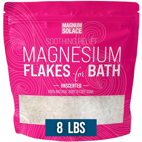 Magnesium Flakes for Bath - Magnesium Chloride Flakes Organic Pure - Unscented 8 LBS