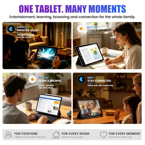 Image of Android 15 Tablet with Keyboard 10.1 Inch, 18GB RAM 128GB Storage, 2 in 1 Tablet PC with Mouse Stylus Case, IPS Display, Dual Band WiFi, GPS, Bluetooth, 1TB Expandable, Black