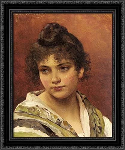 Ayoung Beauty 20x24 Black Ornate Wood Framed Canvas Art by Eugene de Blaas