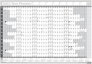 2023 Year Yearly Annual Office Home Wall Planner Calendar Chart Poster / Includes UK & Ireland Bank Holidays and 2023 Foot Note Calender / Unmounted Unlaminated (Medium 35cm x 49cm (Folded), Blue)