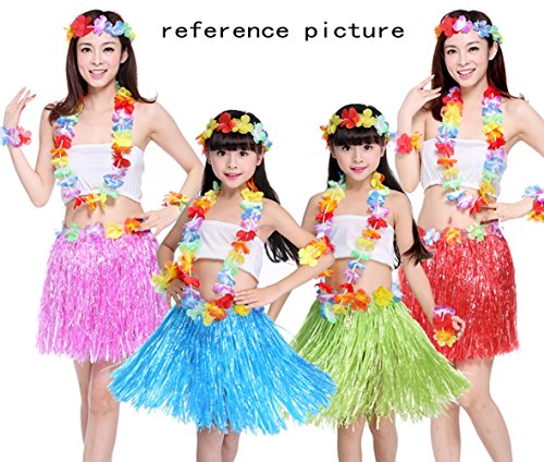 JZK 8 Multicolor Hawaiian Silk Faux Floral Party Fancy Hula Skirt For Girls Women Hawaiian Luau Party Hawaii Party Supplies Party Accessory - Image 6