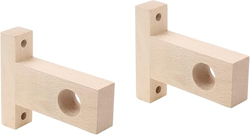 Miniatura 6 de Tsnamay 2 piezas de soporte de madera sin terminar, soporte de barra de cortina, soporte de extremo de armario, soporte de barra de armario, soporte