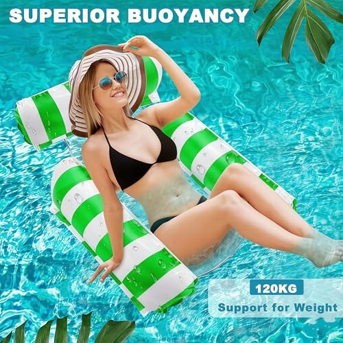Image of 3 Pack 300 LB Pool Floats,Inflatable Pool Float Chair for Adults Swim Floating Party Vacation Fun and Rest