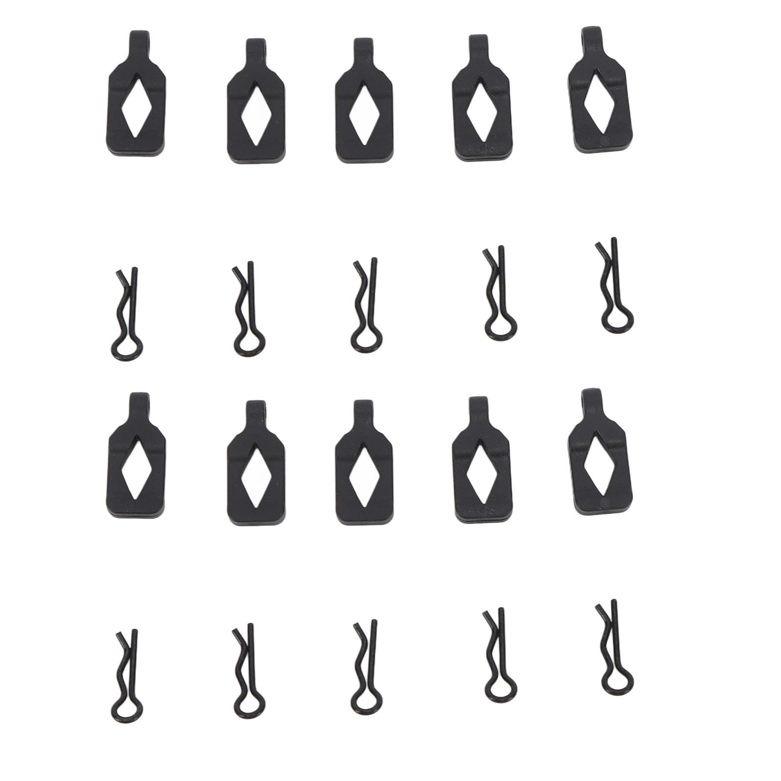Culnflun RC Body Clips Pins Lightweight Sturdy Durability RC Body Clips Bent R Pins Fit for Axial SCX24 RC Car (Black)