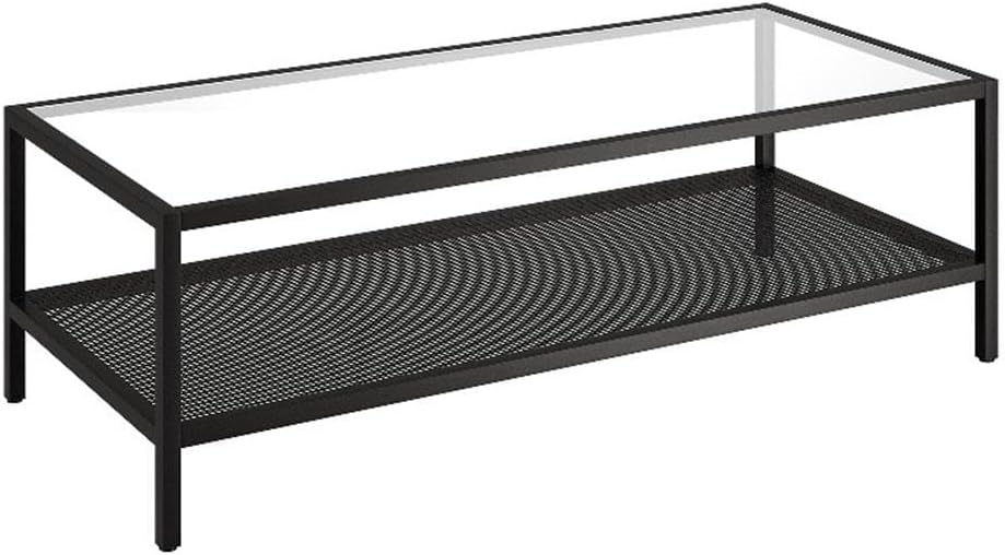 Henn&Hart 54″ Wide Rectangular Coffee Table in Blackened Bronze, Modern coffee tables for living room, studio apartment essentials
