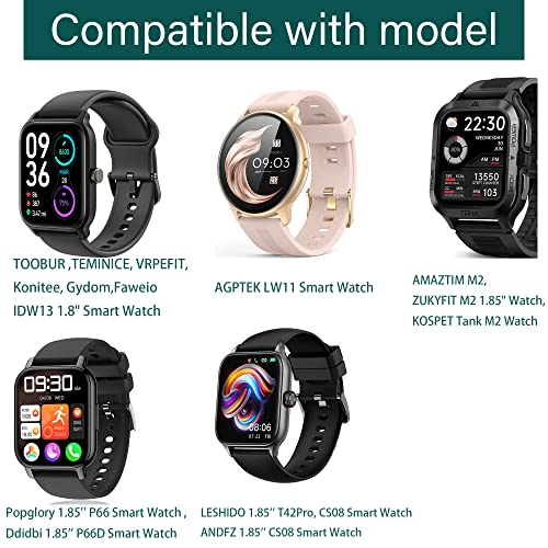 Compatible for Popglory 1.85 Smart Watch Band, Lamshaw Fabric Elastic Scrunchie Elastic Women Replacement Straps Compatible with Popglory, Ddidbi 1.85'' P66 Watch/TOOBUR IDW13 1.8 Watch/ ANDFZ 1.85''