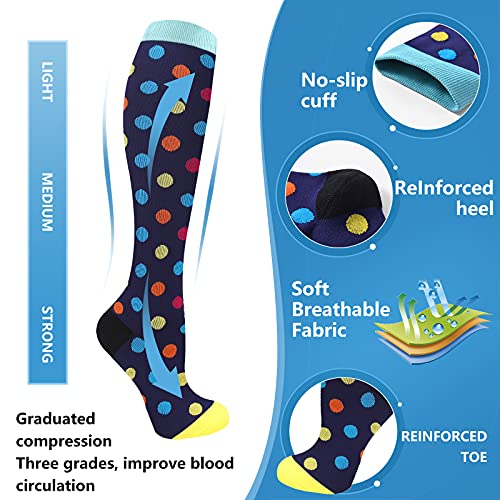 Image of Bropite Compression Socks for Women & Men Circulation- 6 Pairs Compression Socks 20-30 mmhg-Best for Running,Medical,Nurse,Travel