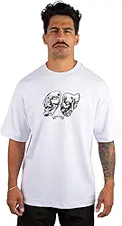 Camiseta Oversized Masculina Streetwear Trace Black Two Face 100% Algodão Premium 30.1 Penteado