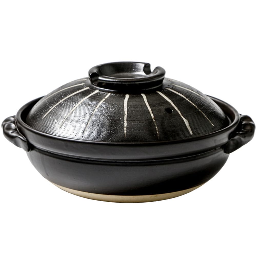 gliniane garnki do gotowania, Naczynie żaroodporne z pokrywką, ceramiczny garnek do gotowania, gliniany, nieprzywierający duszenia(1700ML)