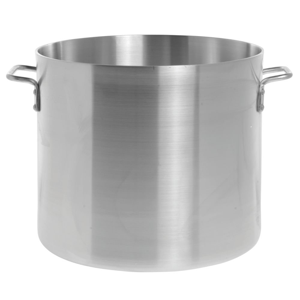 Stock Pot 32 Quart Aluminum - 13 4/5 Dia x 12 3/5 D by HUBERT – 32 Quarts, Aluminum, Silver, Model KASP032