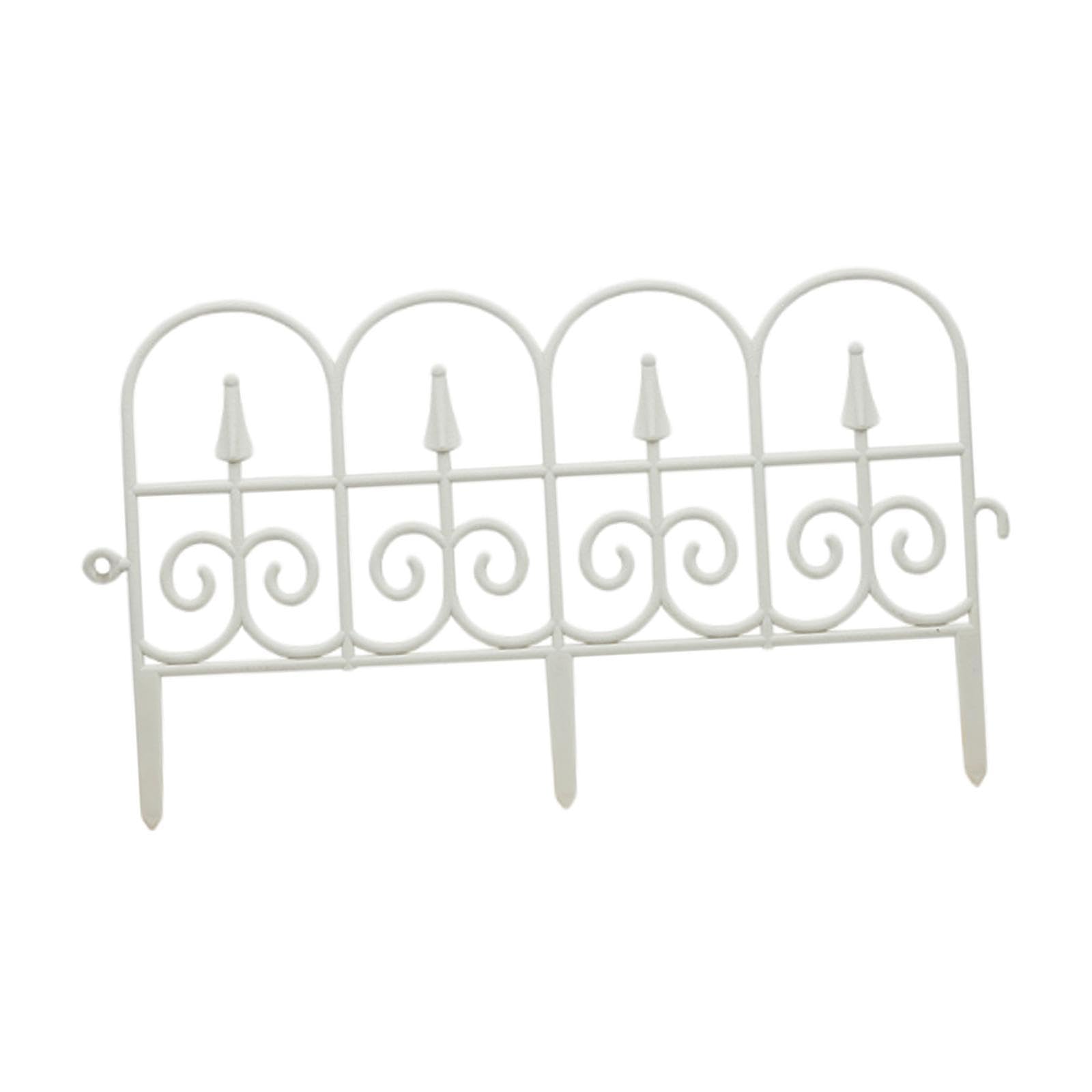MERISHOPP™ Garden Fence Panel Wedding Prop Outside Stairs Backyard Animal Barrier Fence White-picture-24