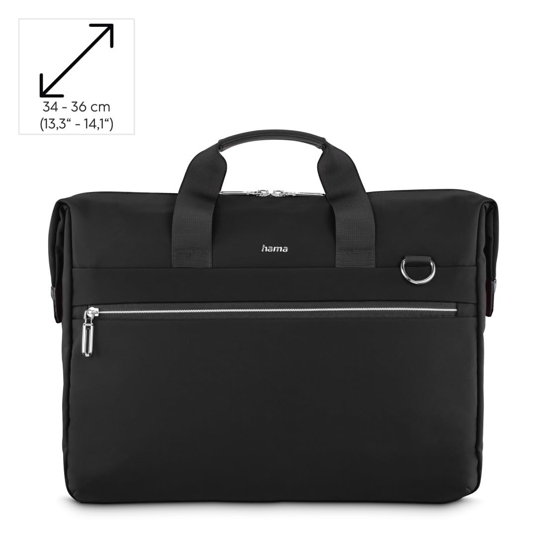 Hama | Maletín para portátil 13,3 pulgadas (funda protectora ordenador resistente acolchada compartimento tablet 12,9 bolso portátil 14,1 pulgadas bandolera ajustable ligera trabajo 10 litros) negro