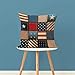 oFloral American Flag Patchwork Home Decorative Pillowcase with Stripe and Star Throw Pillow Case Square Cushion Cover for Sofa Couch Bedroom Living Room Dorm Decoration 18 x 18 Inch Blue Red