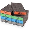 Paquete de 8 esponjas de lijado, bloques de lijado lavables y reutilizables para paneles de yeso, muebles de metal y madera, surtido de bloques de papel de lija de grano 60/80/120/220