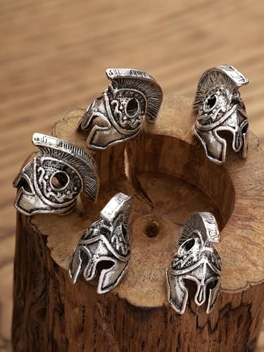 HAQUIL Viking Odin Perlen Set - 5 Stück, Antik Silber, Für Haargummis & Zöpfe