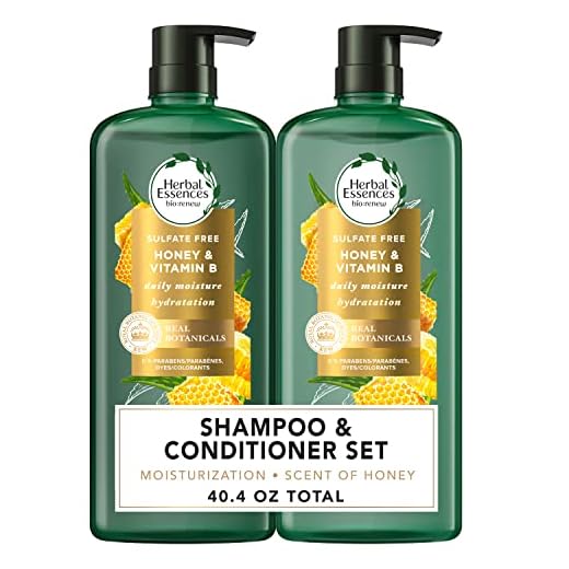 Herbal Essences bio:renew Sulfate Free Shampoo and Conditioner Set with Honey + Vitamin B, 20.2 Fl Oz Each — Hair Products Infused with Real Aloe & Honey — Paraben Free, Safe for Color Treated Hair