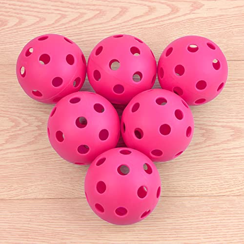 Coopay 12 Pack Baseball Practice Baseballs Plastic Hollow Soft Balls With A Drawstring Bag For Hitting, Baseball Training Indoor Outdoor Use (Pink) #TOP3