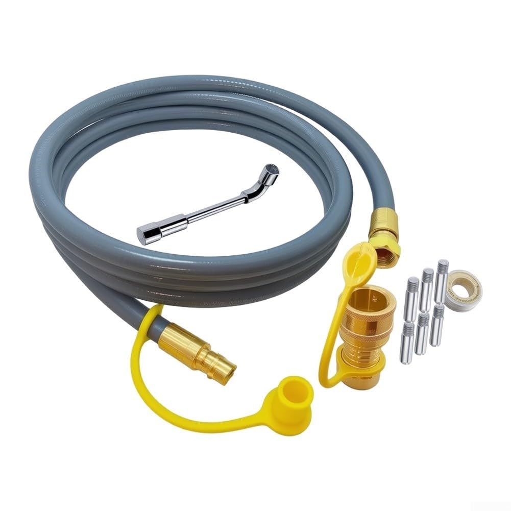 Manguera de Gas Propano 10ft 3/8 Pulg para Conexión Rápida Manguera | para Conexión rápida, material para robusto, 10 pies longitud, para ideal barbacoas, antifugas garantizado