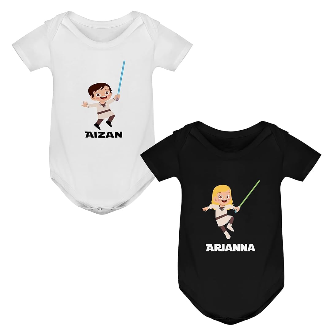 Evyre | Regalo Día del Padre | Camiseta Papá Personalizada + Body Bebe O Camiseta Hijo/Hija Star Wars Jedi Darth Vader, Guerra De Las Galaxias | Camisetas Personalizadas De Algodón para Padre E Hijo