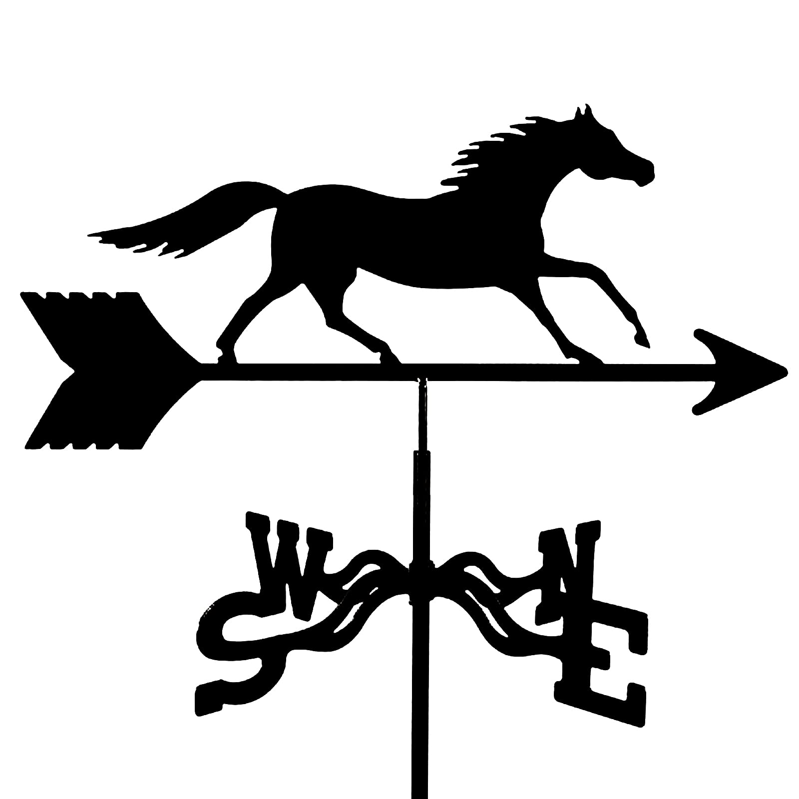 WIQUYBML Weathervane Wind Vane Garden Mount Yard Direction Indicator Stainless Steel Farm Scene Ornaments/Galloping Horse/50 * 35Cm