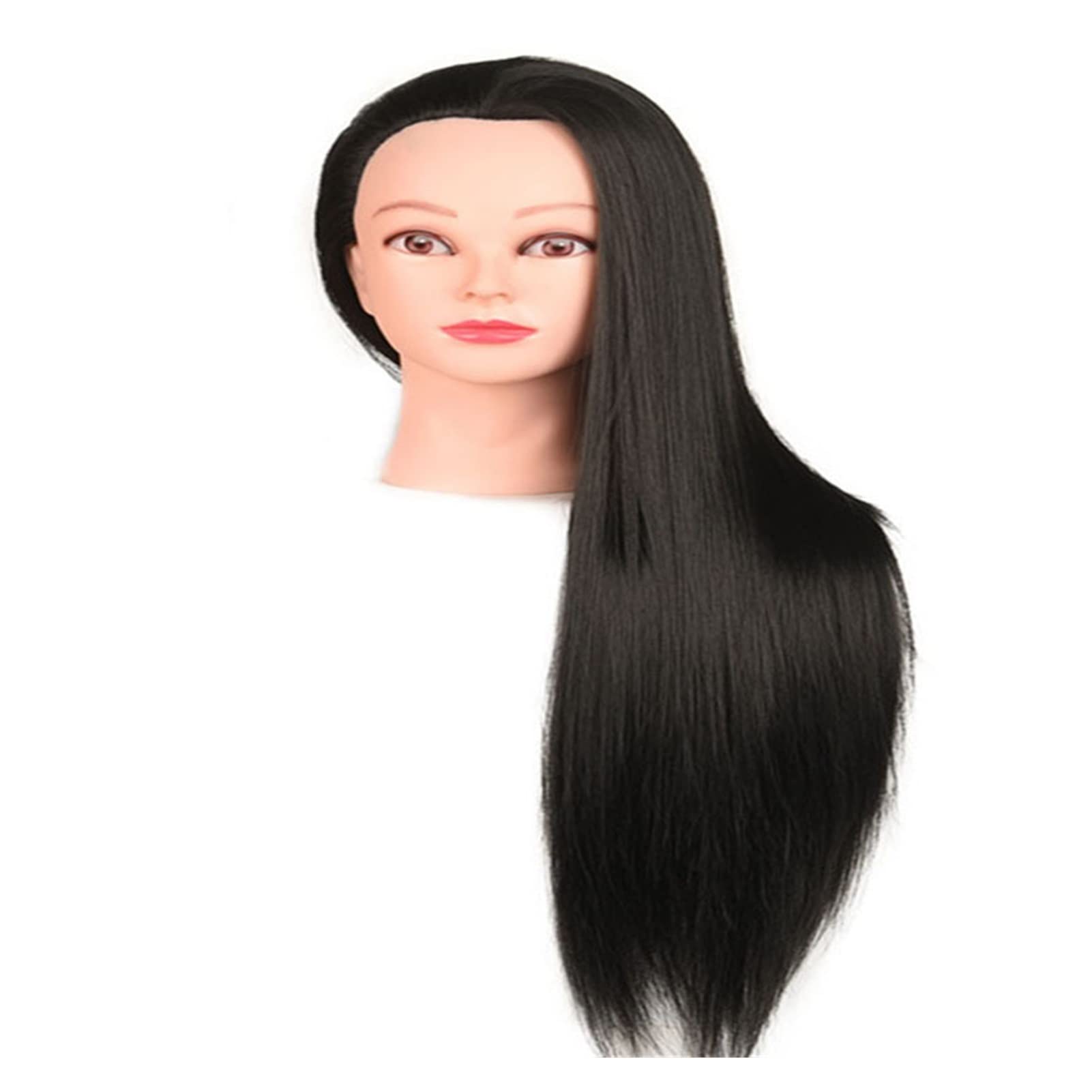WIG Model Head Model Praktyka Platforma Makijaż Manekin Głowy Dummy Head Model Fryzjerstwo Lalki Głowy(Dark Brown (with makeup))